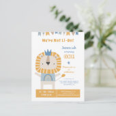 1 jaar Boy Lion Birthday Party Invitation Briefkaart (Staand voorkant)