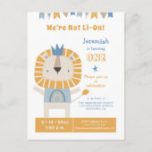 1 jaar Boy Lion Birthday Party Invitation Briefkaart (Voorkant)