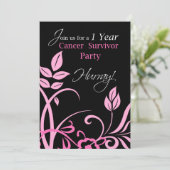 1 jaar Cancer Survivor Party uitnodiging (Staand voorkant)