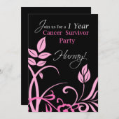 1 jaar Cancer Survivor Party uitnodiging (Voorkant / Achterkant)