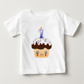 1 jaar Cupcake T - Blauw (Voorkant)