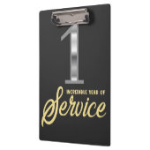 1 jaar dienstjaar eerste Jubileum werknemer Klembord (Links)
