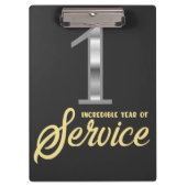 1 jaar dienstjaar eerste Jubileum werknemer Klembord (Voorkant)