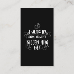 1 jaar Echtgenvrouw Jubileum eerste huwelijk Visitekaartje