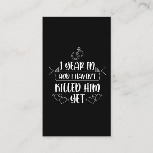 1 jaar Echtgenvrouw Jubileum eerste huwelijk Visitekaartje (Voorkant)