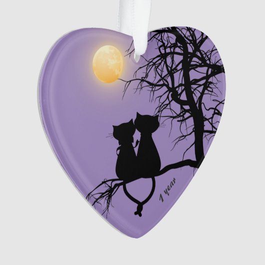 1 jaar en voor elk aangepast hart ornament (voorkant)