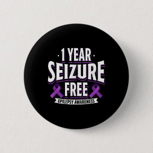 1 jaar Epilepsie Bewustzijnsdag Ondersteuning Ronde Button 5,7 Cm