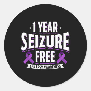 1 jaar Epilepsie Bewustzijnsdag Ondersteuning Ronde Sticker