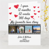 1 jaar filmstrip foto kaart (Gele Bloem)