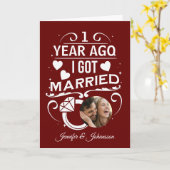 1 jaar geleden werd ik gehuwd Jubileum van de eers Kaart (Gele Bloem)