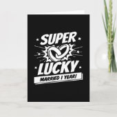1 jaar getrouwd Lucky 1e bruiloft Jubileum Kaart (Voorkant)
