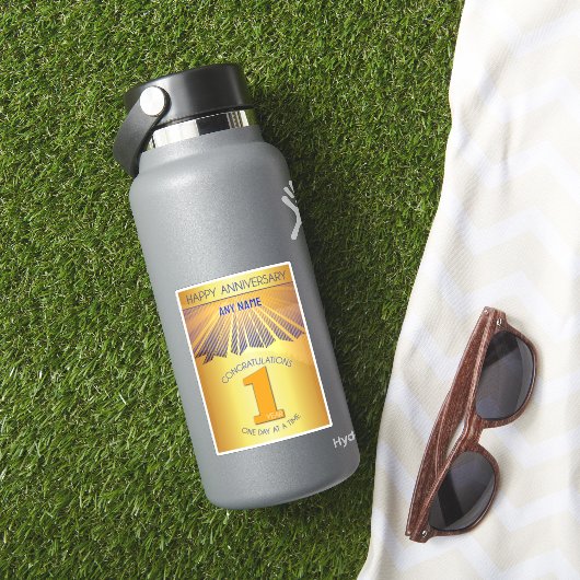 1 Jaar | Golden Ray 12 Stappen AANGEPASTE NAAM Sticker (HydroFlask Insitu)