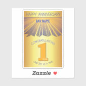 1 Jaar | Golden Ray 12 Stappen AANGEPASTE NAAM Sticker (Vel)