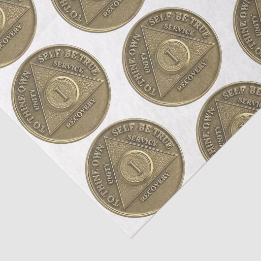 1 Jaar Herstel Jubileum Munt wit Tissuepapier (Detail)