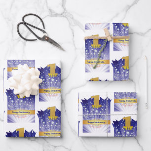 1 jaar herstel Jubileum vet cijfer Inpakpapier Vel