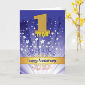 1 jaar herstel Jubileum vet cijfer Kaart (Gele Bloem)