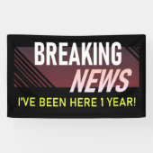 1 jaar Jubileum eerste beoordeling werknemer Spandoek (Horizontaal)