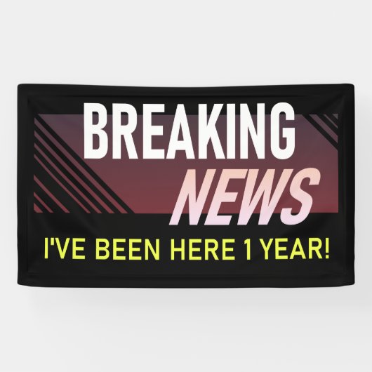 1 jaar Jubileum eerste beoordeling werknemer Spandoek (Horizontaal)