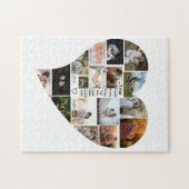 1 jaar Jubileum — Heart Shaped Photo Collage Legpuzzel (Horizontaal)