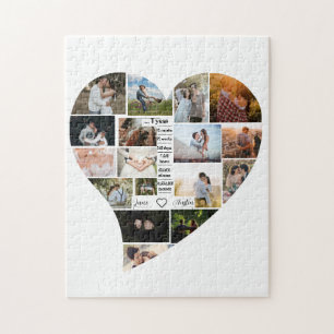 1 jaar Jubileum — Heart Shaped Photo Collage Legpuzzel