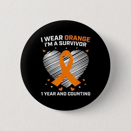 1 jaar kankervrije leukemie overlevende geschenken ronde button 5,7 cm (Voorkant)