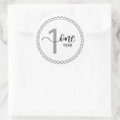 1 jaar mijlpaal ronde sticker (Tas)