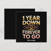 1 jaar naar beneden om het Jubileum van de eerste  Kaart (Voorkant / Achterkant)