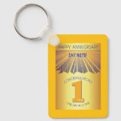 1 Jaar Nuchter Jubileum | Gouden Straal 12 Stappen Sleutelhanger (Voorkant)