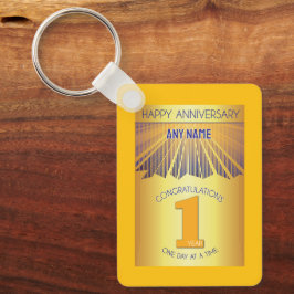 1 Jaar Nuchter Jubileum | Gouden Straal 12 Stappen Sleutelhanger