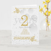 1 Jaar Nuchtere Verjaardag Nep Goud Glitter Kaart (Gele Bloem)