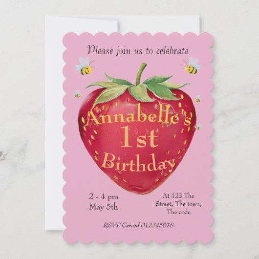 1 jaar oud 1dt verjaardag eerste baby party kaart (Voorkant)