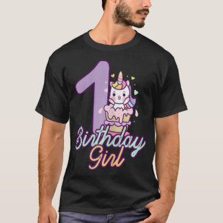 1 jaar oud meisje van de geboorte Gifts Unicorn 1s T-shirt