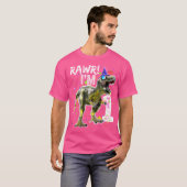 1 Jaar Oud Shirt 1e Verjaardag Jongen T Rex Dinosa (Voorkant volledig)