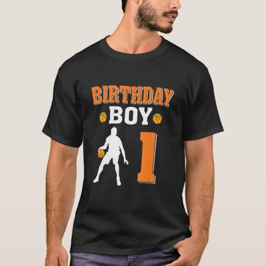 1 jaar oude Basketball-partij T-shirt (Voorkant)