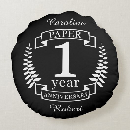 1 jaar oude dag rond kussen (Achterkant)