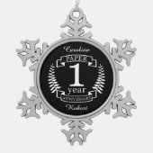 1 jaar oude dag tin sneeuwvlok ornament (Voorkant)