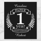 1 jaar oude dag wijn etiket (Enkel label)