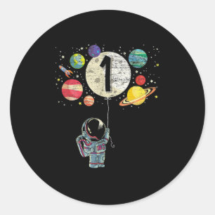 1 jaar oude geboorthday Boy Astronaut 1st Birthday Ronde Sticker