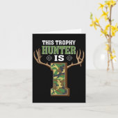 1 jaar oude jacht 1e verjaardag feest hertenjager kaart (Gele Bloem)