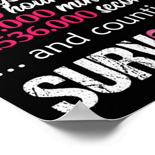 1 Jaar Overlevende Borstkanker Awareness Gift 2018 Poster (Hoek)