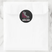 1 Jaar Overlevende Borstkanker Awareness Gift 2018 Ronde Sticker (Tas)