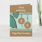 1 jaar papierdag initiaal groen bruin kaart (Voorkant)