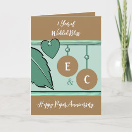 1 jaar papierdag initiaal groen bruin kaart