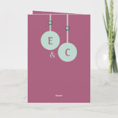 1 jaar papierdag initialen groen lavender kaart (Achterkant)