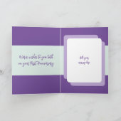 1 jaar papieren verjaardag initiaal groen paars kaart (Binnen)