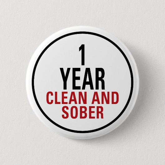 1 jaar reinigen en Sober Ronde Button 5,7 Cm (Voorkant)