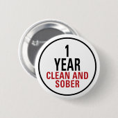 1 jaar reinigen en Sober Ronde Button 5,7 Cm (Voorkant /achterkant)