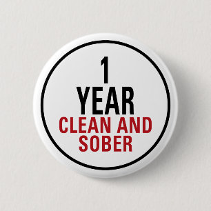1 jaar reinigen en Sober Ronde Button 5,7 Cm