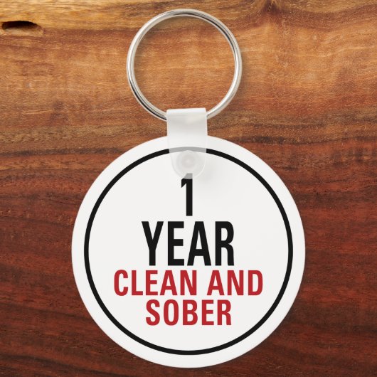 1 jaar reinigen en Sober Sleutelhanger (Voorkant)