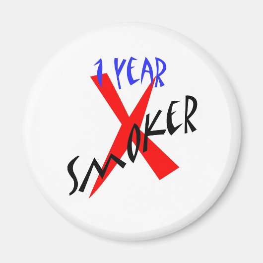 1 jaar rode ex-roker magneet (Voorkant)